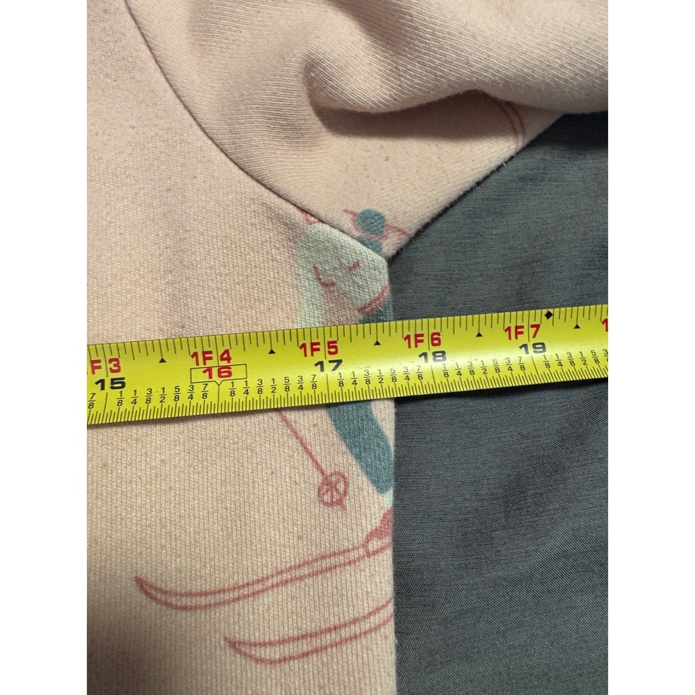 Sol Angeles x Anthropologie Womens Peach Skier Print Sweatshirt XS Pink Pullover - Picture 8 of 9